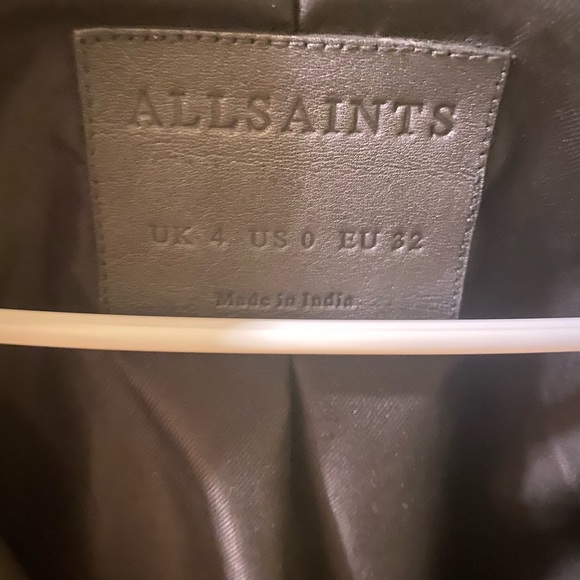 ALL SAINTS -  WOMEN’S LEATHER BIKER JACKET.        Size Small/0 - Picture 5 of 5
